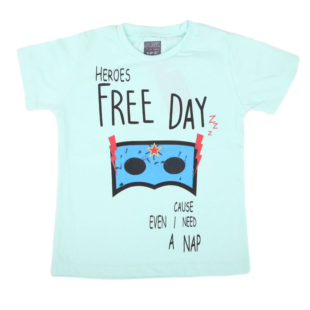 Boys Half Sleeves Jersey T-Shirt - Cyan, Kids, Boys T-Shirts, Chase Value, Chase Value