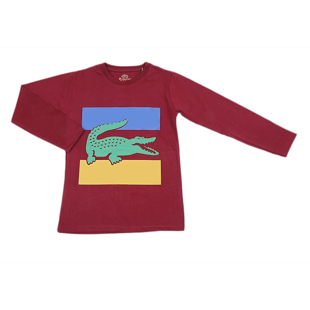 Boys Full Sleeves Jersey T-Shirt - Maroon, Kids, Boys T-Shirts, Chase Value, Chase Value