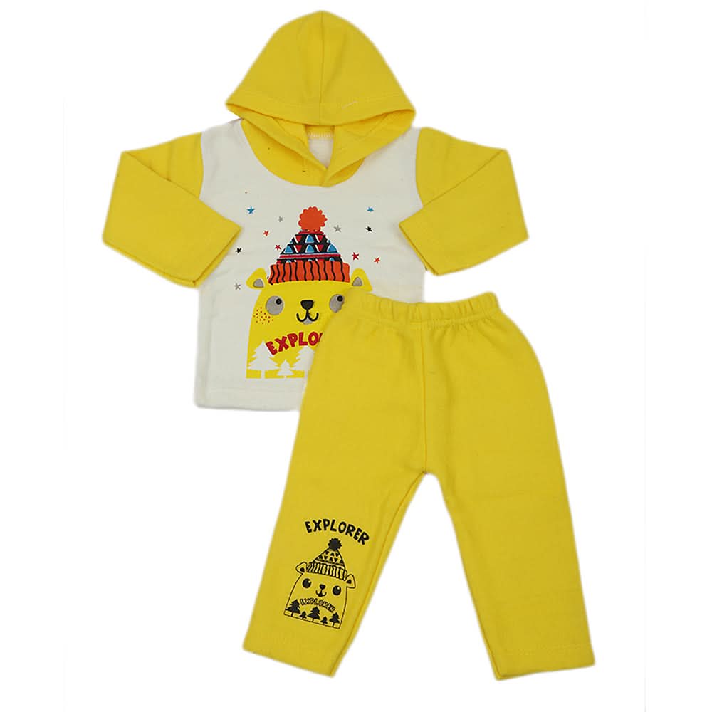 Newborn Boys Polar Full Sleeves Suit 8873 - Yellow, Kids, New Born Boys Sets And Suits, Chase Value, Chase Value
