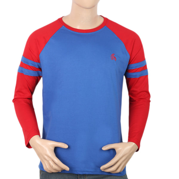 Men's Full Sleeves T-Shirt - Blue, Men, T-Shirts And Polos, Chase Value, Chase Value