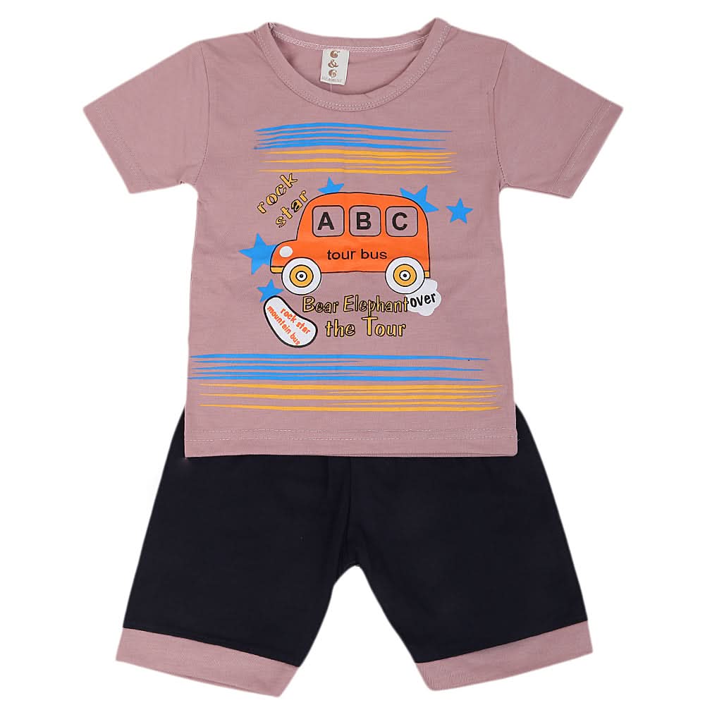 Boys Half Sleeves Short Suit - Light Purple, Kids, Boys Sets And Suits, Chase Value, Chase Value