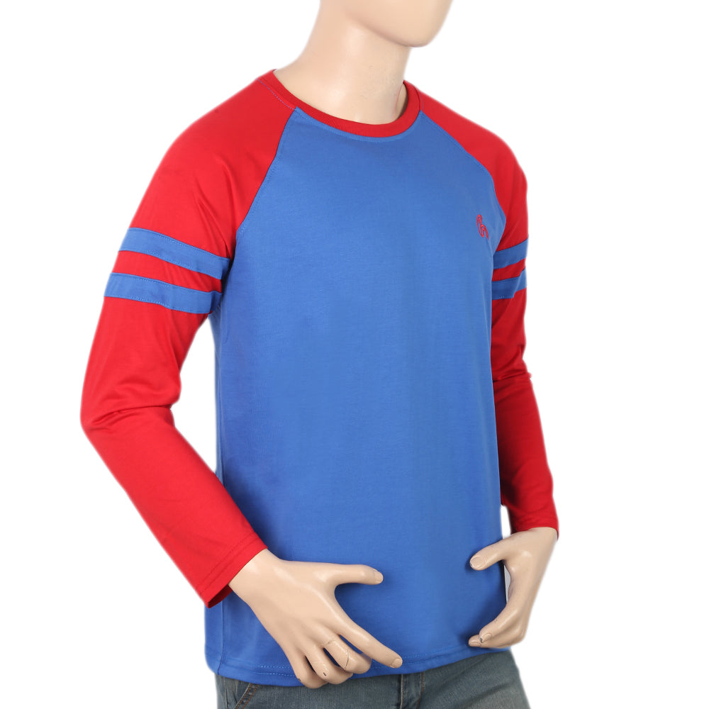 Men's Full Sleeves T-Shirt - Blue, Men, T-Shirts And Polos, Chase Value, Chase Value