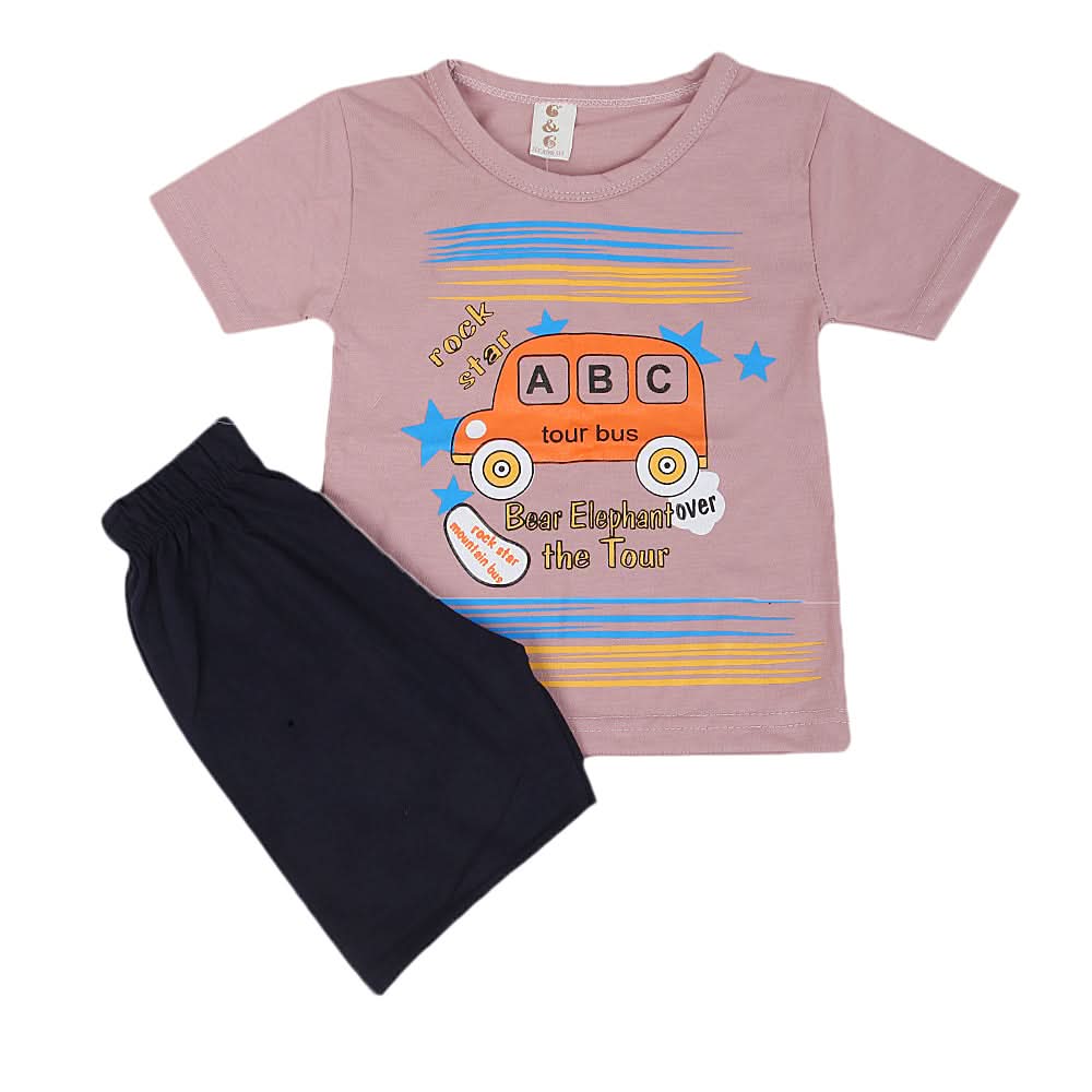 Boys Half Sleeves Short Suit - Light Purple, Kids, Boys Sets And Suits, Chase Value, Chase Value
