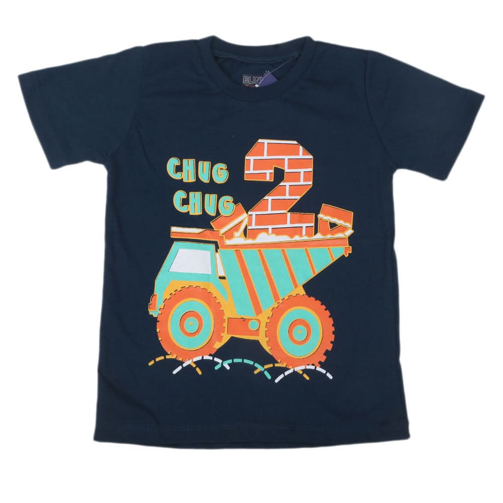 Boys Half Sleeves Jersey T-Shirt 4147 - Steel Blue, Kids, Boys T-Shirts, Chase Value, Chase Value