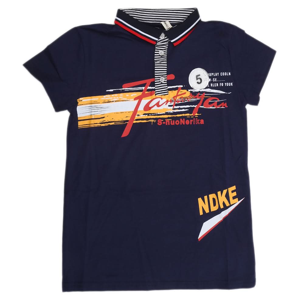 Boys Half Sleeves Polo T-Shirt - Navy Blue, Kids, Boys T-Shirts, Chase Value, Chase Value