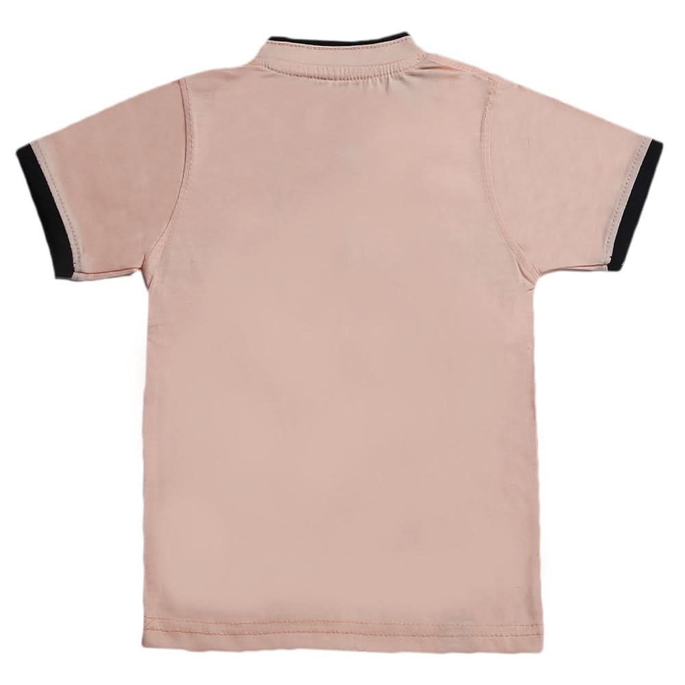 Boys Half Sleeves Fashion T-Shirt -Peach, Kids, Boys T-Shirts, Chase Value, Chase Value