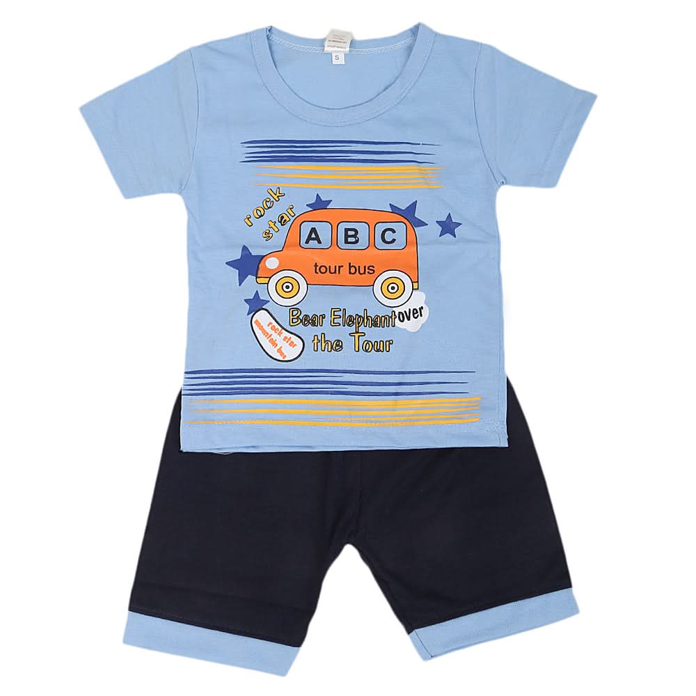 Boys Half Sleeves Short Suit - Blue, Kids, Boys Sets And Suits, Chase Value, Chase Value
