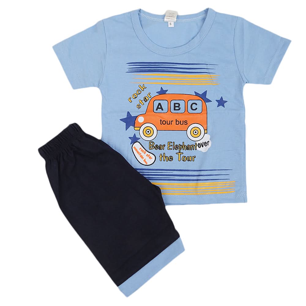 Boys Half Sleeves Short Suit - Blue, Kids, Boys Sets And Suits, Chase Value, Chase Value