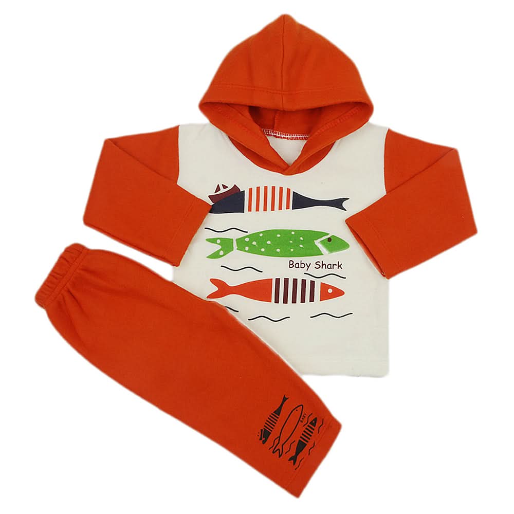 Newborn Boys Polar Full Sleeves Suit 8870 - Rust, Kids, New Born Boys Sets And Suits, Chase Value, Chase Value