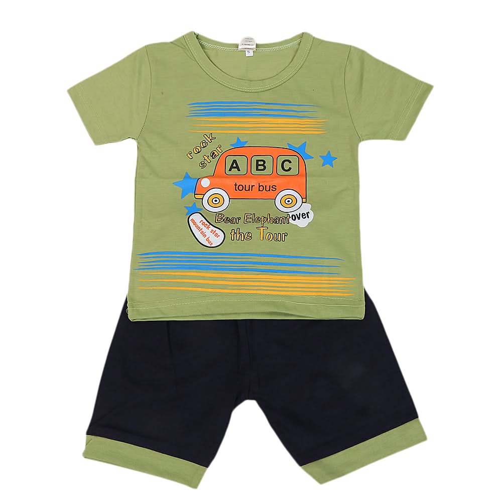 Boys Half Sleeves Short Suit - Green, Kids, Boys Sets And Suits, Chase Value, Chase Value