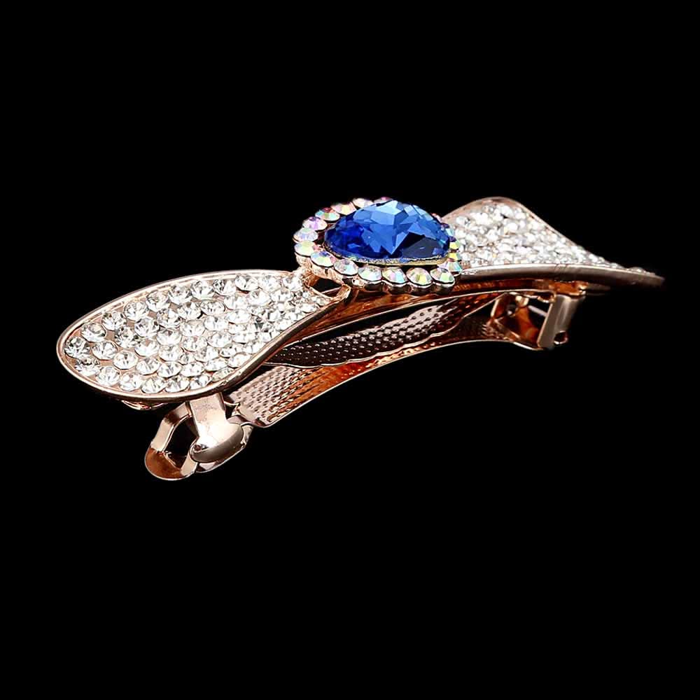Women's Hair Clip - Silver & Navy Blue, Women, Hair And Head Jewellery, Chase Value, Chase Value