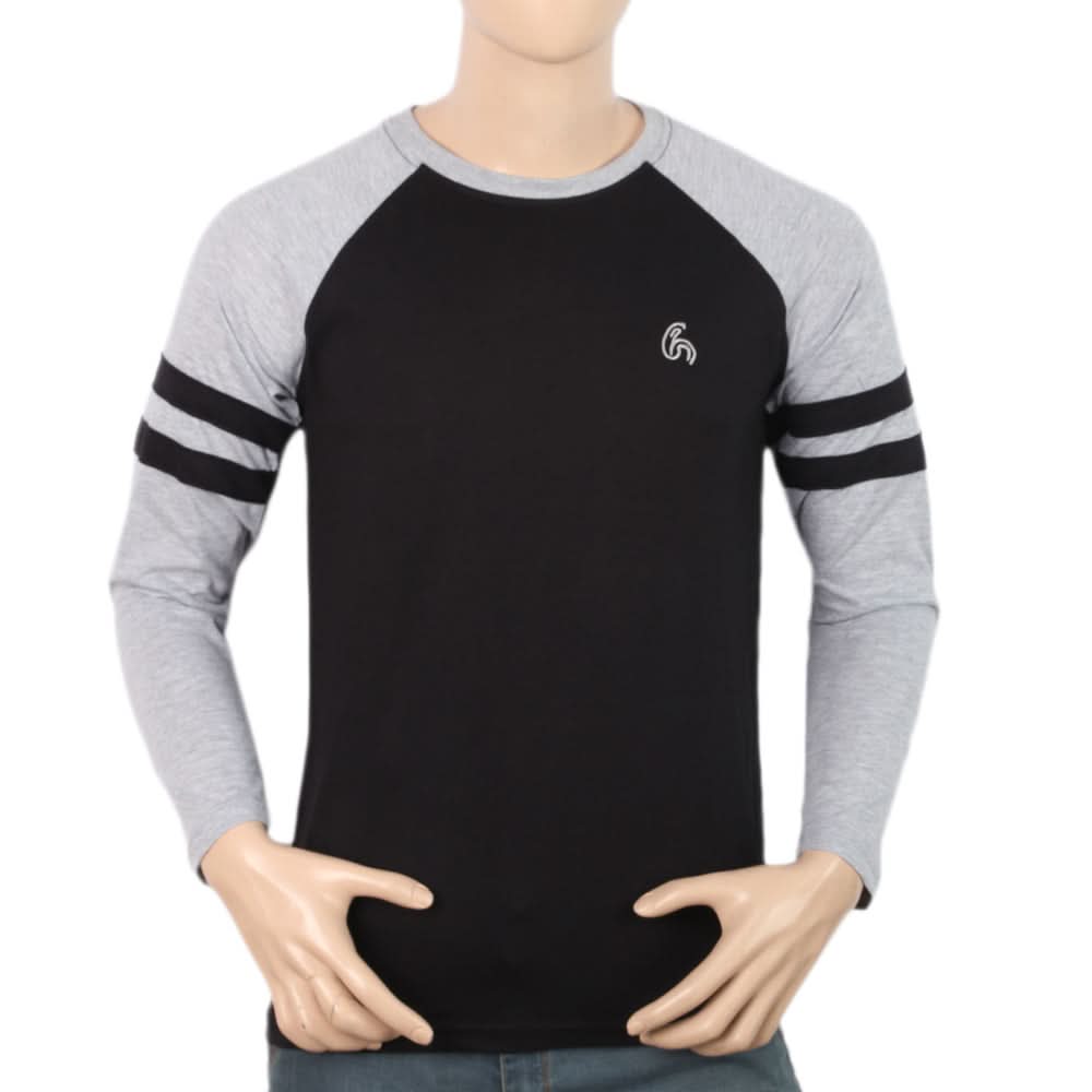 Men's Full Sleeves T-Shirt - Black, Men, T-Shirts And Polos, Chase Value, Chase Value