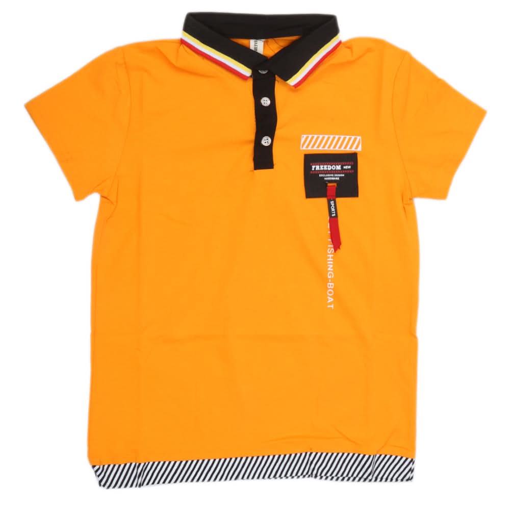 Boys Half Sleeves Polo T-Shirt - Yellow, Kids, Boys T-Shirts, Chase Value, Chase Value