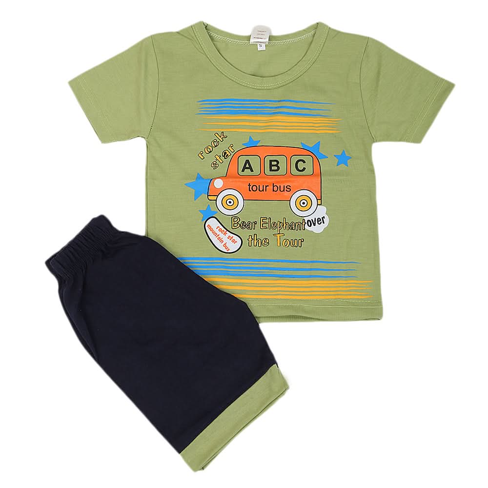 Boys Half Sleeves Short Suit - Green, Kids, Boys Sets And Suits, Chase Value, Chase Value