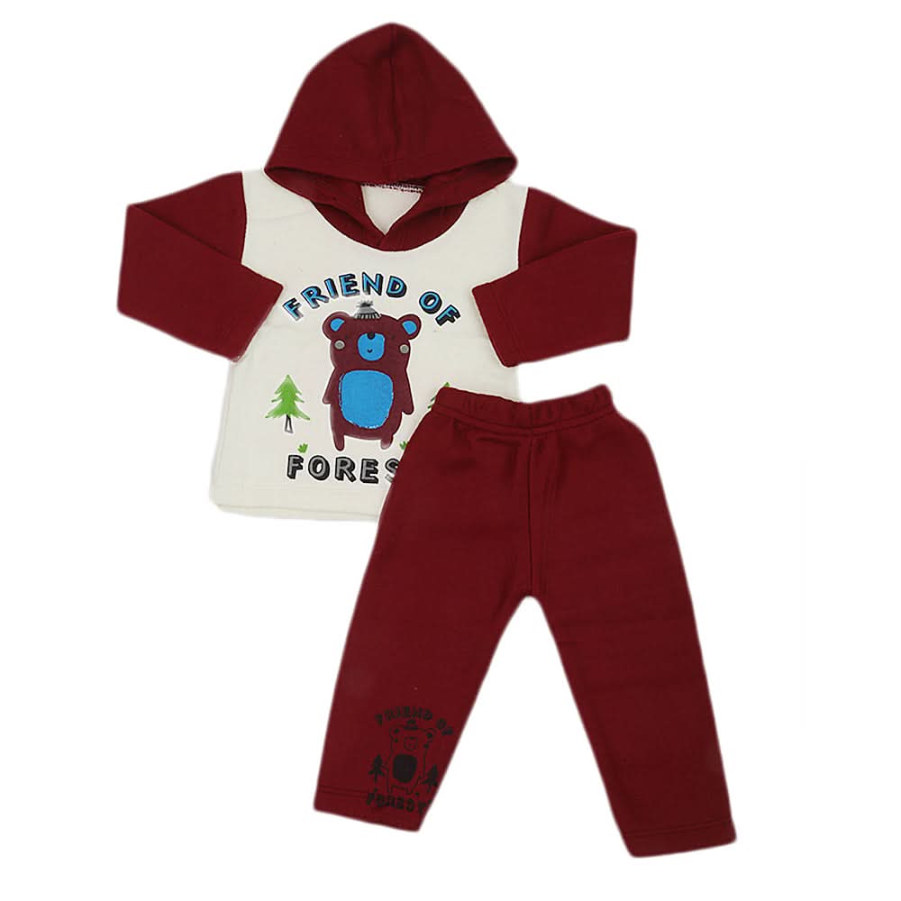 Newborn Boys Polar Full Sleeves Suit 8871 - Maroon, Kids, New Born Boys Sets And Suits, Chase Value, Chase Value
