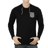 Men's Full Sleeves T-Shirt - Black, Men, T-Shirts And Polos, Chase Value, Chase Value