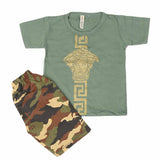 Boys 2 Pcs Suit Half Sleeves - Green, Kids, Boys Sets And Suits, Chase Value, Chase Value