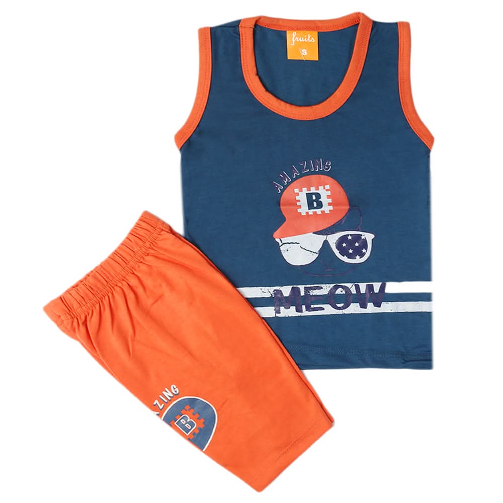 Boys Sando Suit - Steel Blue, Kids, Boys Sets And Suits, Chase Value, Chase Value