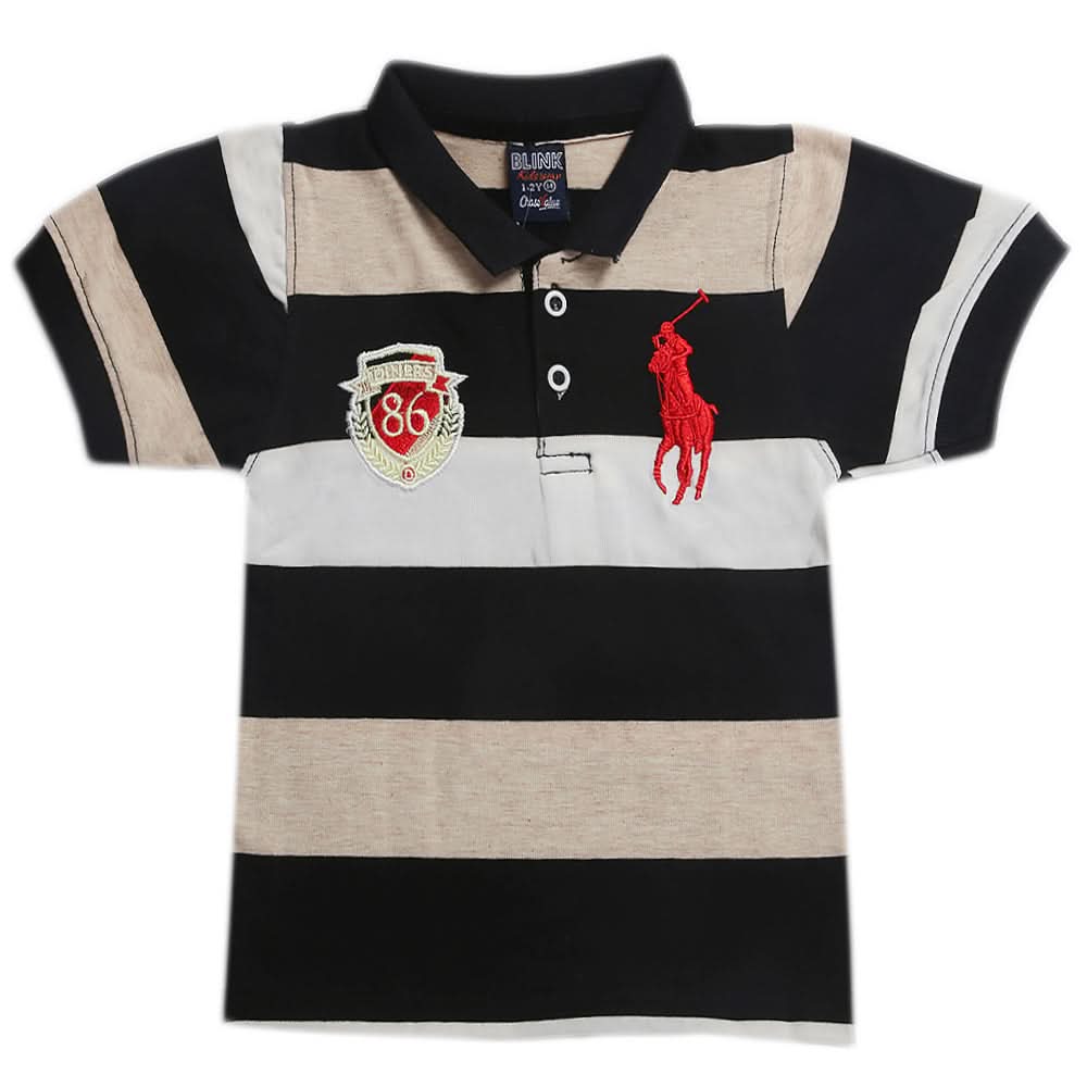 Boys Half Sleeves Polo T-Shirt - Fawn, Boys T-Shirts, Chase Value, Chase Value