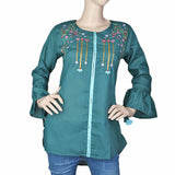 Women's Embroidered Western Top - Green, Women, T-Shirts And Tops, Chase Value, Chase Value