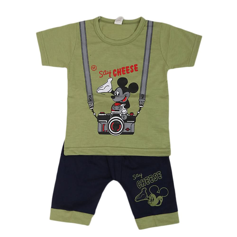 Boys Half Sleeves Short Suit - Green, Kids, Boys Sets And Suits, Chase Value, Chase Value
