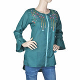 Women's Embroidered Western Top - Green, Women, T-Shirts And Tops, Chase Value, Chase Value