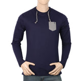 Men's Full Sleeves T-Shirt - Navy Blue, Men, T-Shirts And Polos, Chase Value, Chase Value