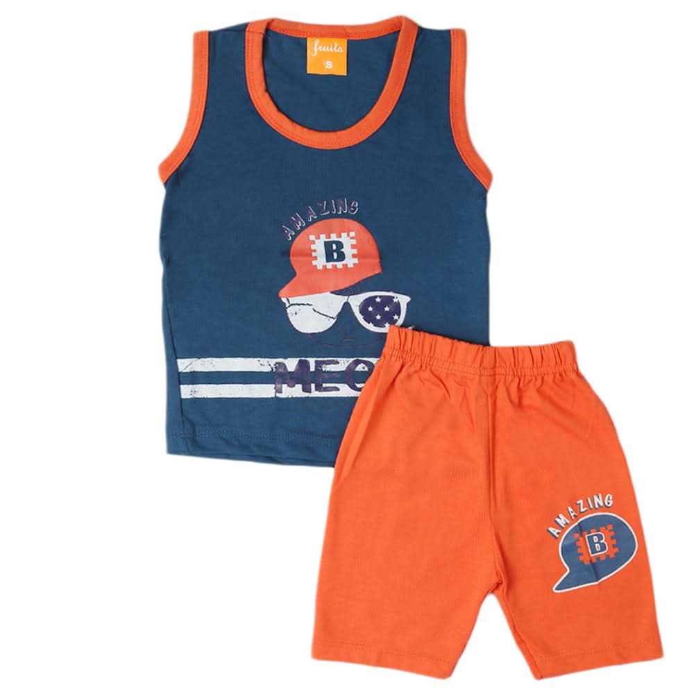 Boys Sando Suit - Steel Blue, Kids, Boys Sets And Suits, Chase Value, Chase Value