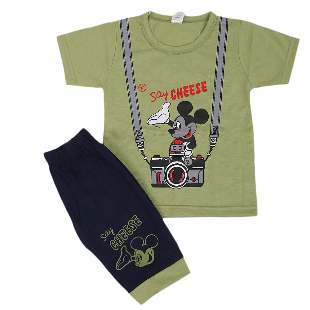 Boys Half Sleeves Short Suit - Green, Kids, Boys Sets And Suits, Chase Value, Chase Value