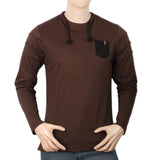 Men's Full Sleeves T-Shirt - Dark Brown, Men, T-Shirts And Polos, Chase Value, Chase Value
