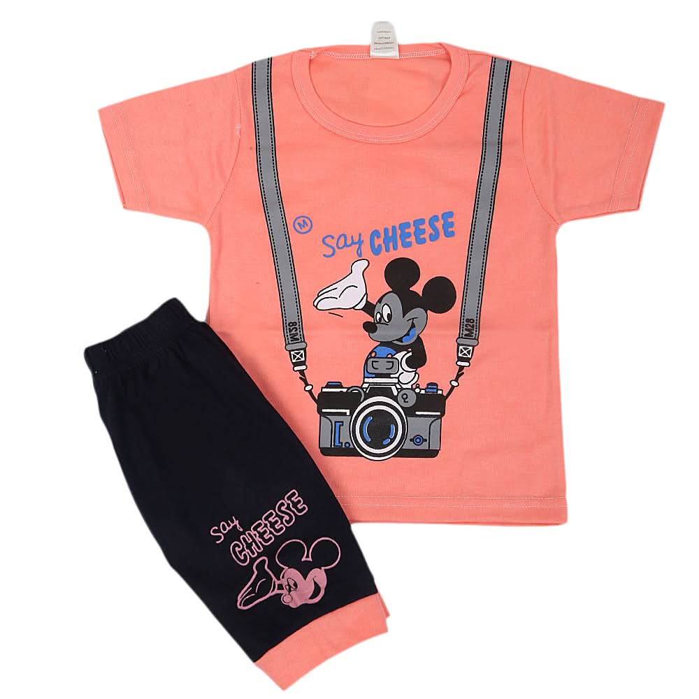 Boys Half Sleeves Short Suit - Pink, Kids, Boys Sets And Suits, Chase Value, Chase Value
