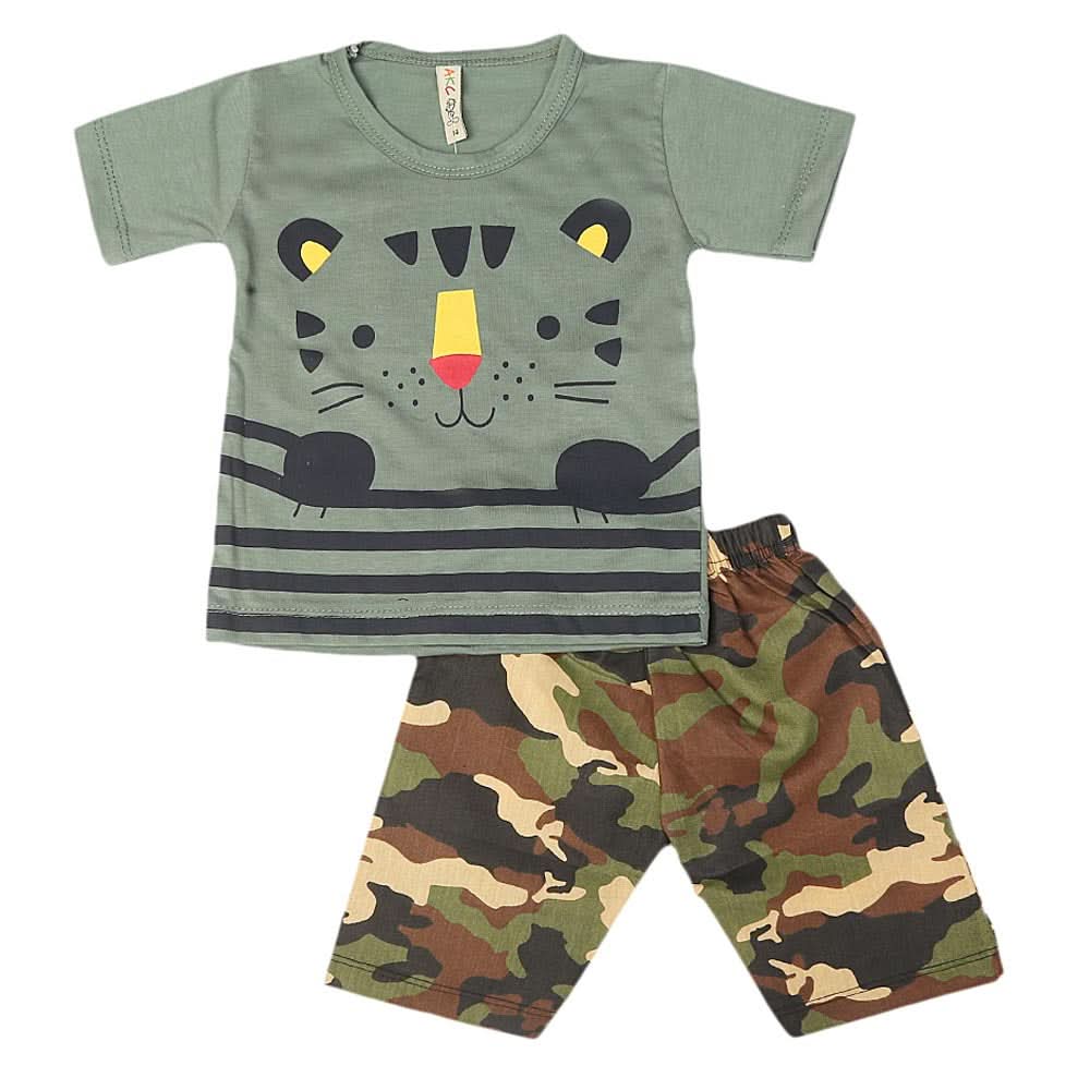 Boys 2 Pcs Suit Half Sleeves - Green, Kids, Boys Sets And Suits, Chase Value, Chase Value