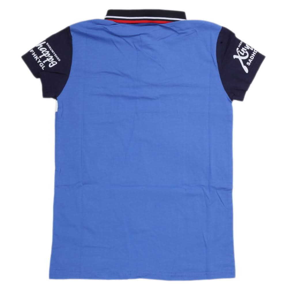 Boys Half Sleeves Polo T-Shirt - Blue, Kids, Boys T-Shirts, Chase Value, Chase Value