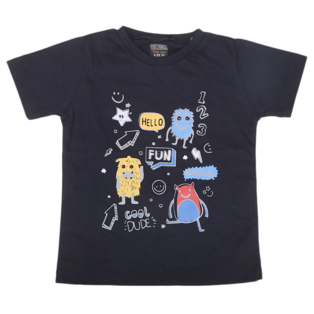 Boys Half Sleeves Jersey T-Shirt 4135 - Navy Blue, Kids, Boys T-Shirts, Chase Value, Chase Value