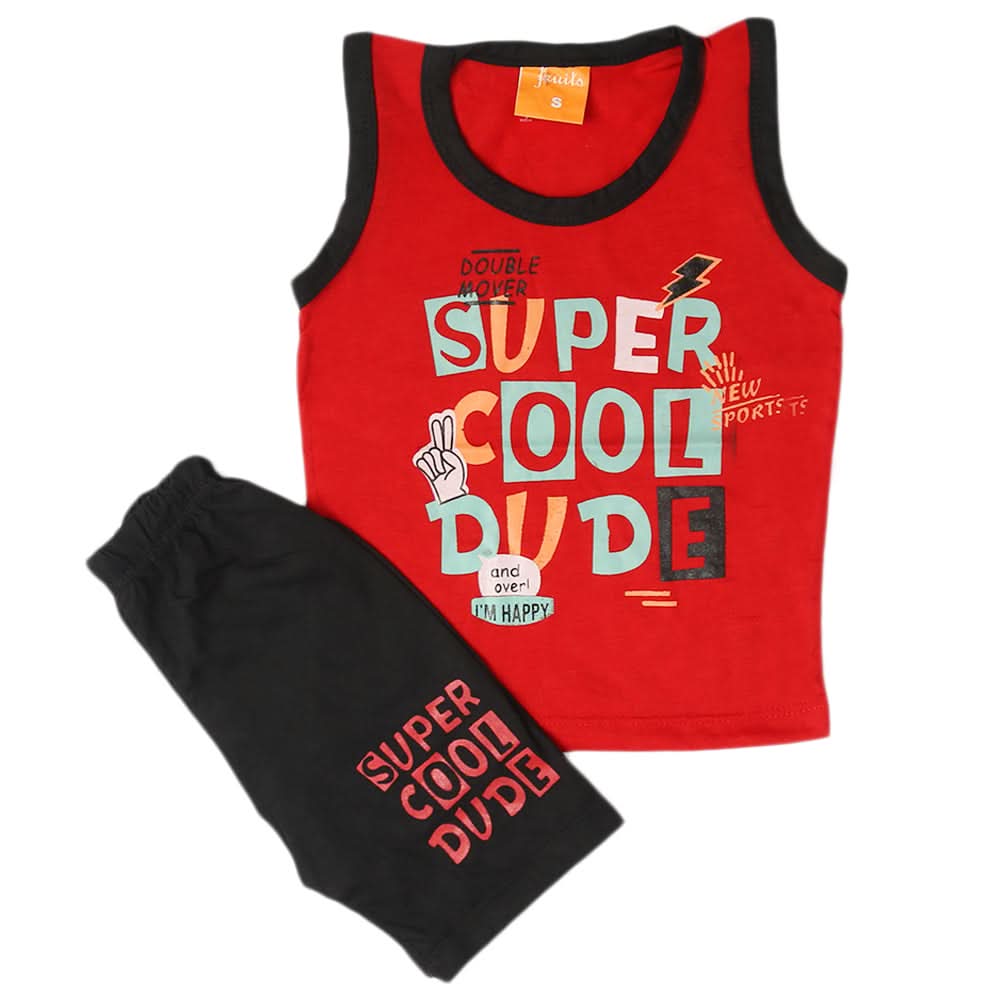 Boys Sando Suit - Red, Kids, Boys Sets And Suits, Chase Value, Chase Value