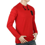 Men's Full Sleeves T-Shirt - Red, Men, T-Shirts And Polos, Chase Value, Chase Value