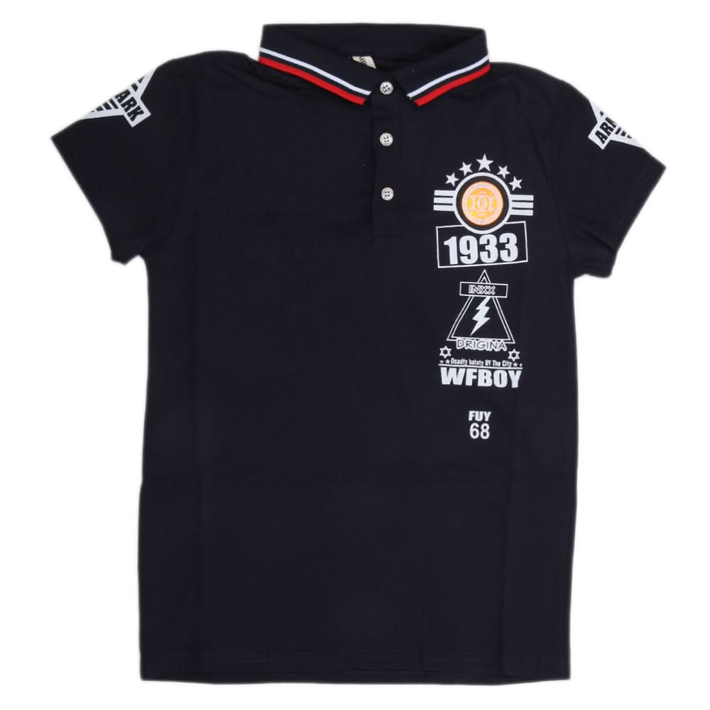 Boys Half Sleeves Polo T-Shirt - Navy Blue, Kids, Boys T-Shirts, Chase Value, Chase Value