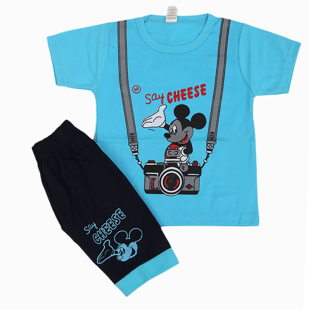Boys Half Sleeves Short Suit - Blue, Kids, Boys Sets And Suits, Chase Value, Chase Value