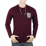 Men's Full Sleeves T-Shirt - Dark Purple, Men, T-Shirts And Polos, Chase Value, Chase Value