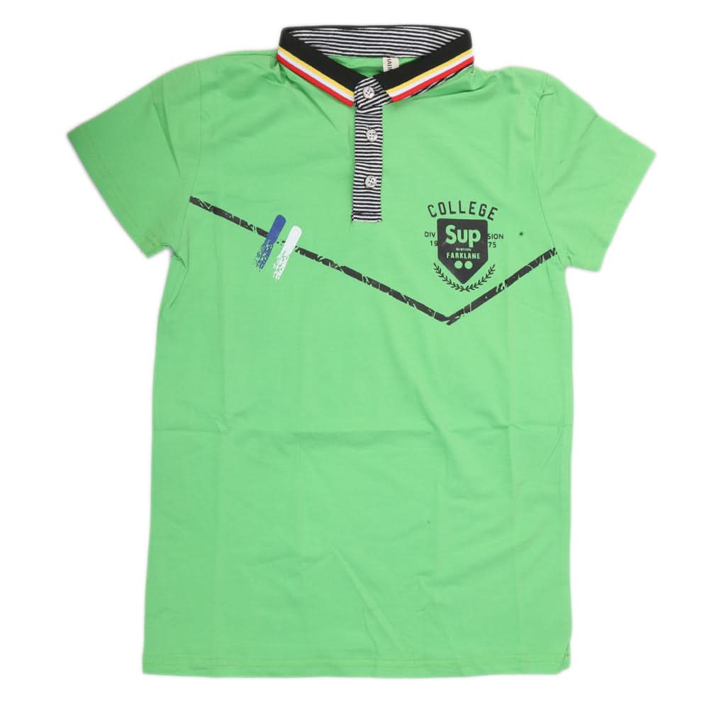 Boys Half Sleeves Polo T-Shirt - Green, Kids, Boys T-Shirts, Chase Value, Chase Value