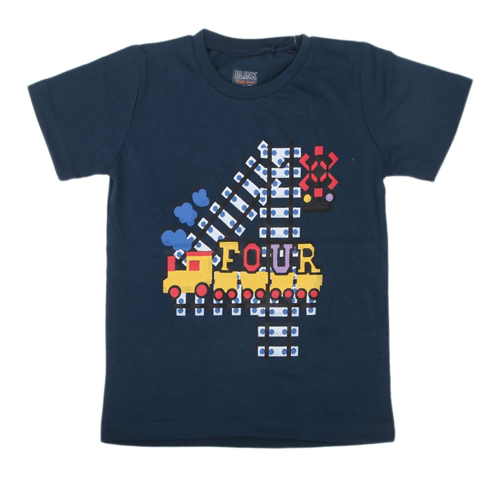 Boys Half Sleeves Jersey T-Shirt 4146 - Steel Blue, Kids, Boys T-Shirts, Chase Value, Chase Value