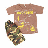 Boys 2 Pcs Suit Half Sleeves - Brown, Kids, Boys Sets And Suits, Chase Value, Chase Value