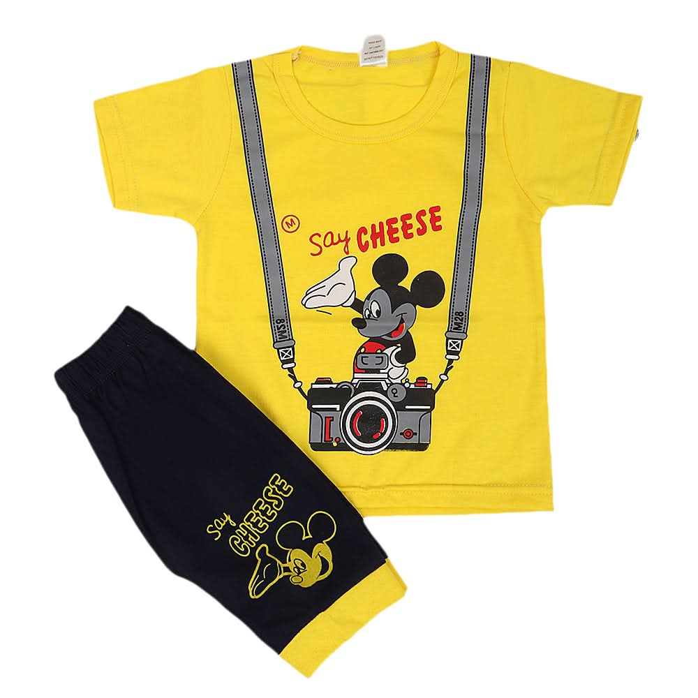 Boys Half Sleeves Short Suit - Yellow, Kids, Boys Sets And Suits, Chase Value, Chase Value