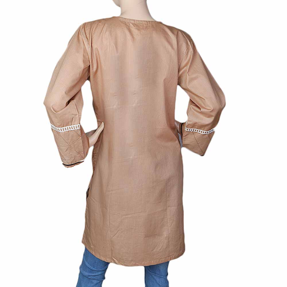 Women's Plain Kurti - Beige, Women, Ready Kurtis, Chase Value, Chase Value