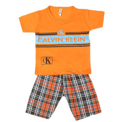 Boys 2 Pcs Suit Half Sleeves - Orange, Kids, Boys Sets And Suits, Chase Value, Chase Value