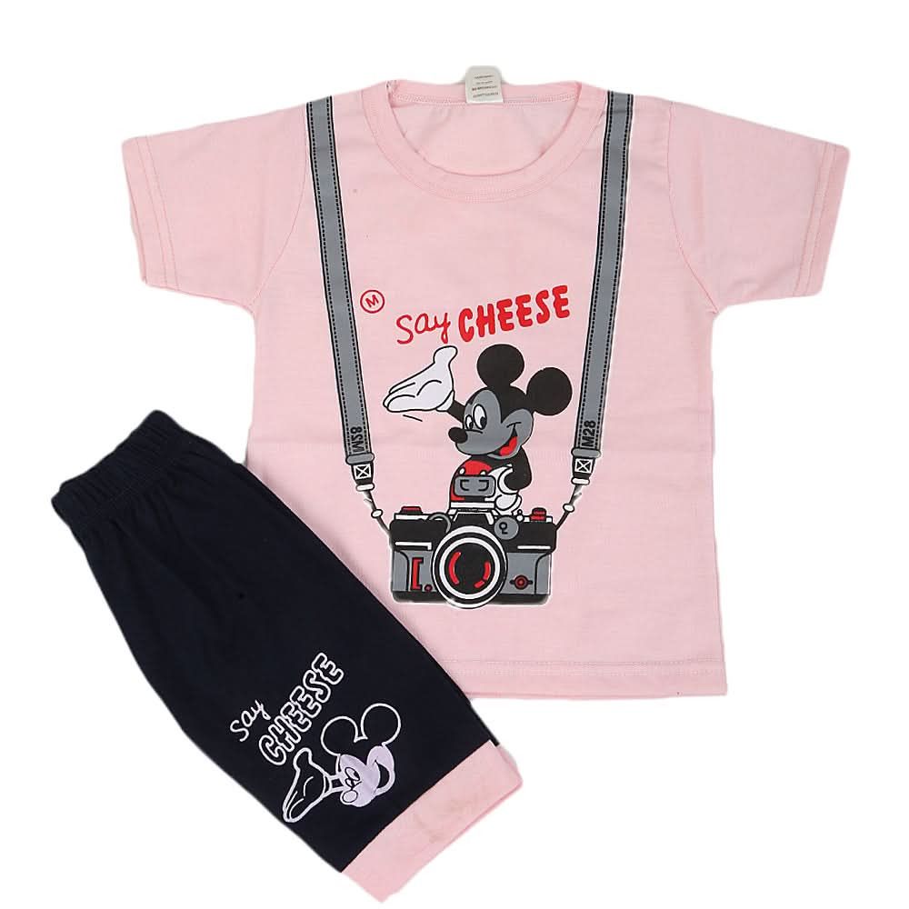 Boys Half Sleeves Short Suit - L-Pink, Kids, Boys Sets And Suits, Chase Value, Chase Value