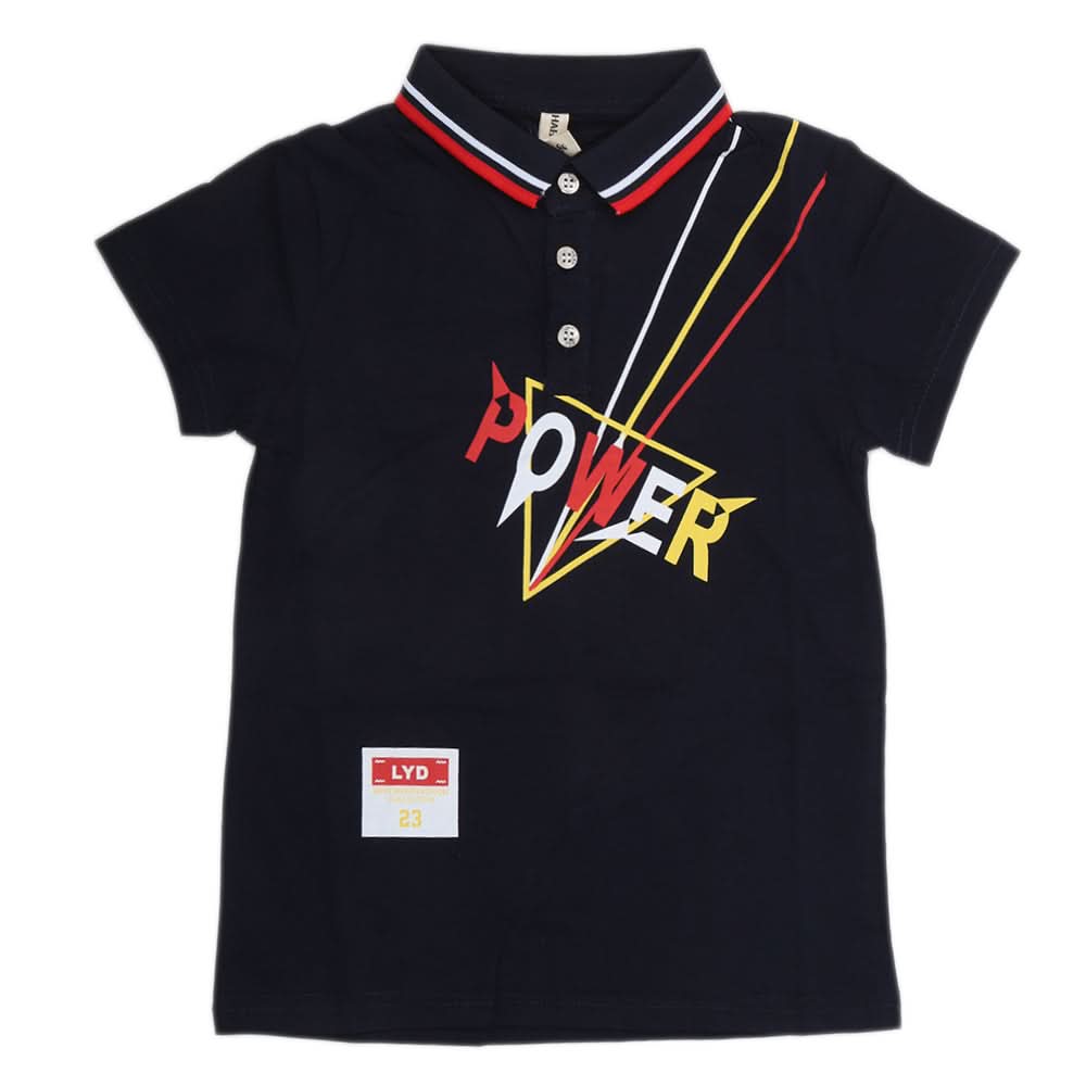Boys Half Sleeves Polo T-Shirt - Navy Blue, Kids, Boys T-Shirts, Chase Value, Chase Value
