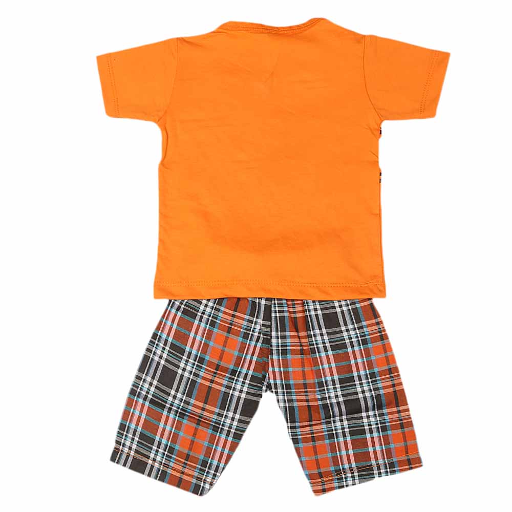 Boys 2 Pcs Suit Half Sleeves - Orange, Kids, Boys Sets And Suits, Chase Value, Chase Value