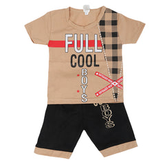 Boys Half Sleeves Short Suit - Beige, Kids, Boys Sets And Suits, Chase Value, Chase Value