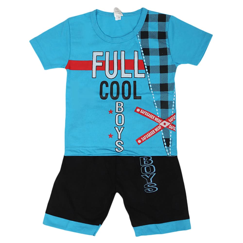 Boys Half Sleeves Short Suit - Blue, Kids, Boys Sets And Suits, Chase Value, Chase Value